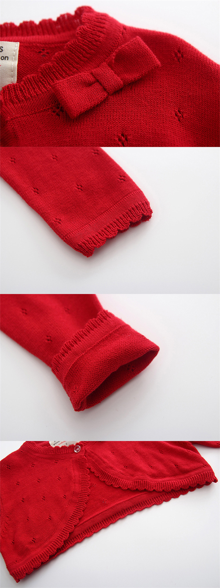 Zichen  Bowknot rote Baby Mädchen Strickjacke