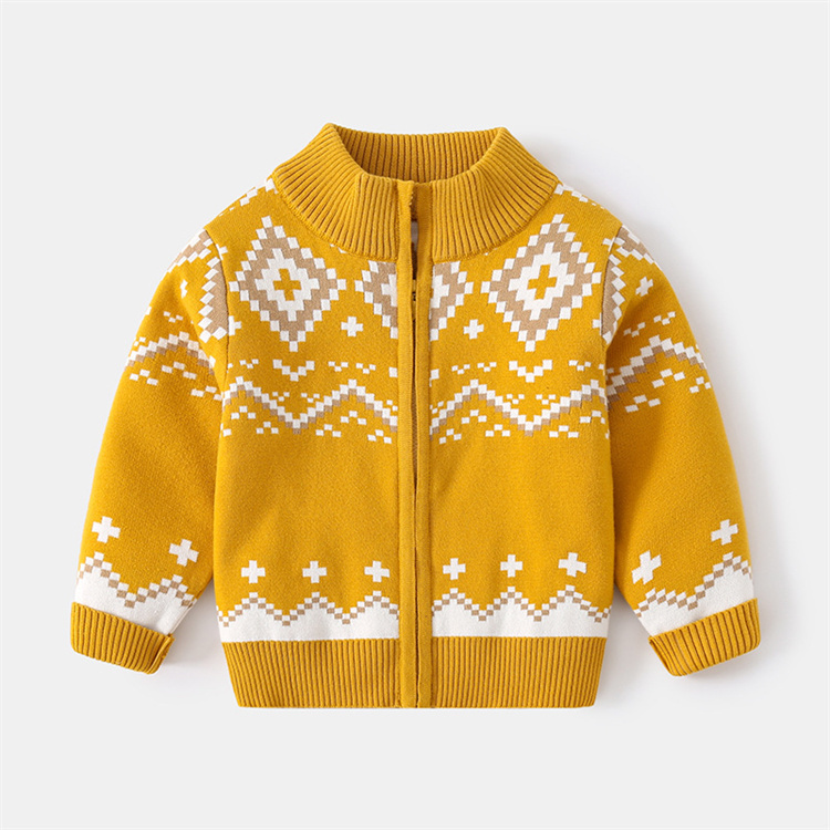 Wuchen Kinder Pullover mit geometrischem Reißverschluss