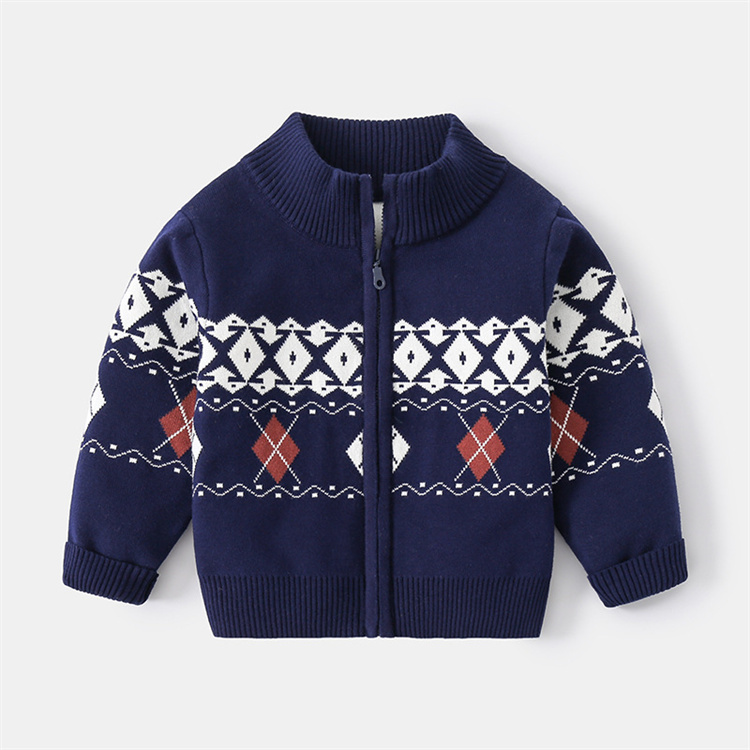 Wuchen Kinder Pullover mit geometrischem Reißverschluss
