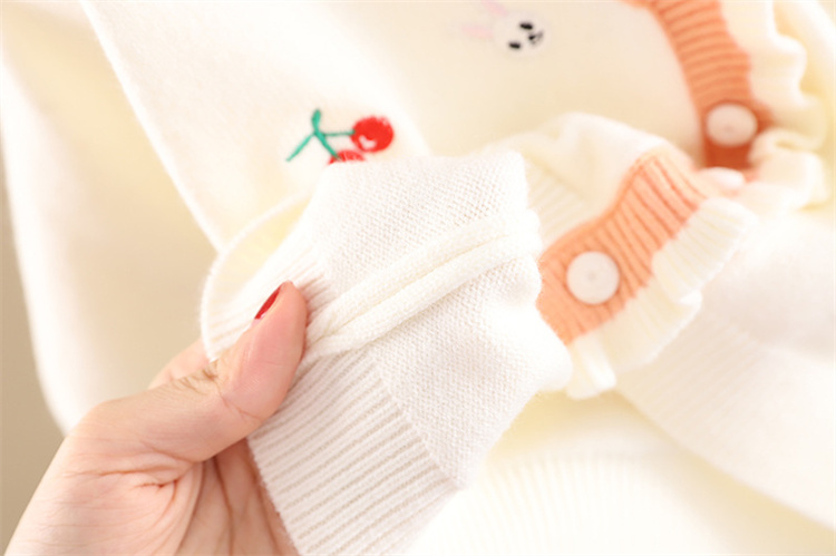 Ivy Süße Kirsche Kaninchen Stickerei Baby Pullover Cardigan