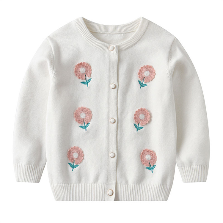 Bai xuan Pullover für Mädchen mit kleinen Gänseblümchen mit Knöpfen