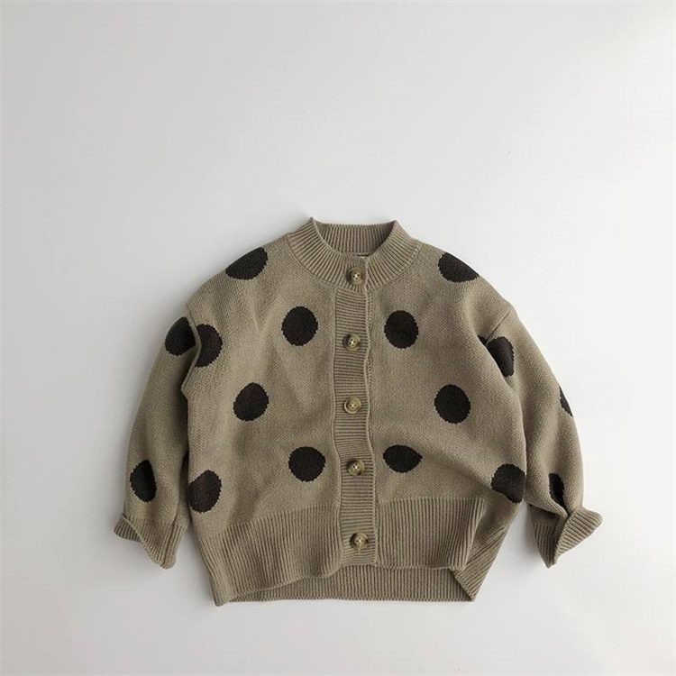 Huanyang Strickpullover mit Punkten und langen Ärmeln