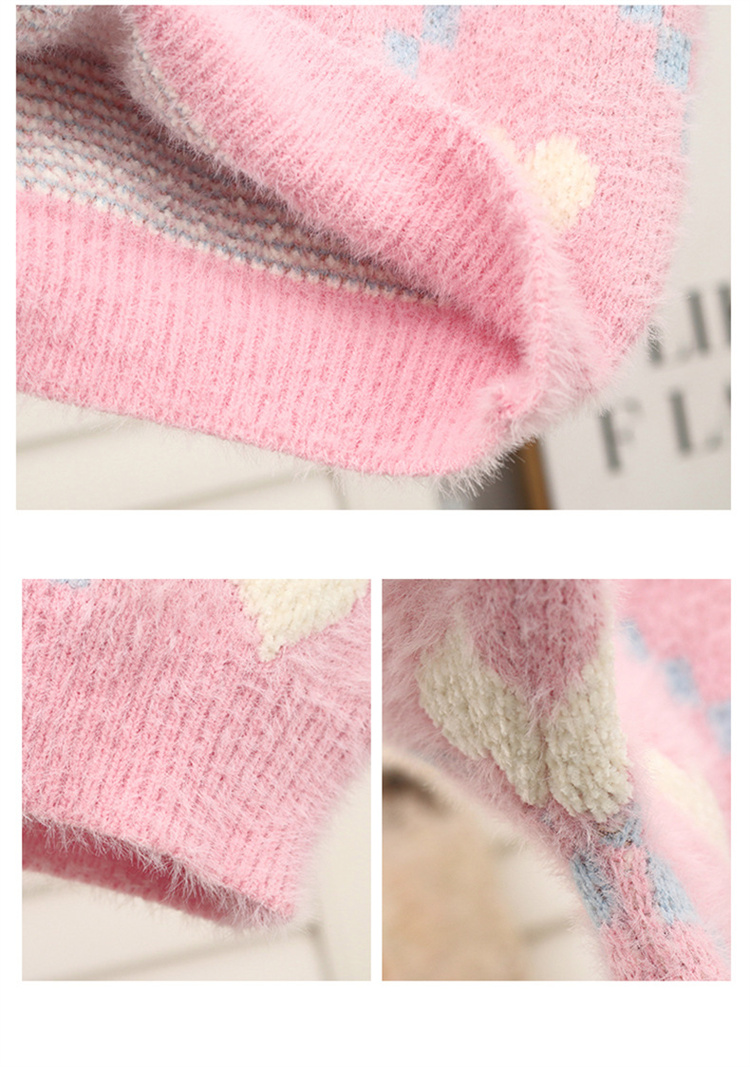 Eselena  Love karierter Kinderpullover