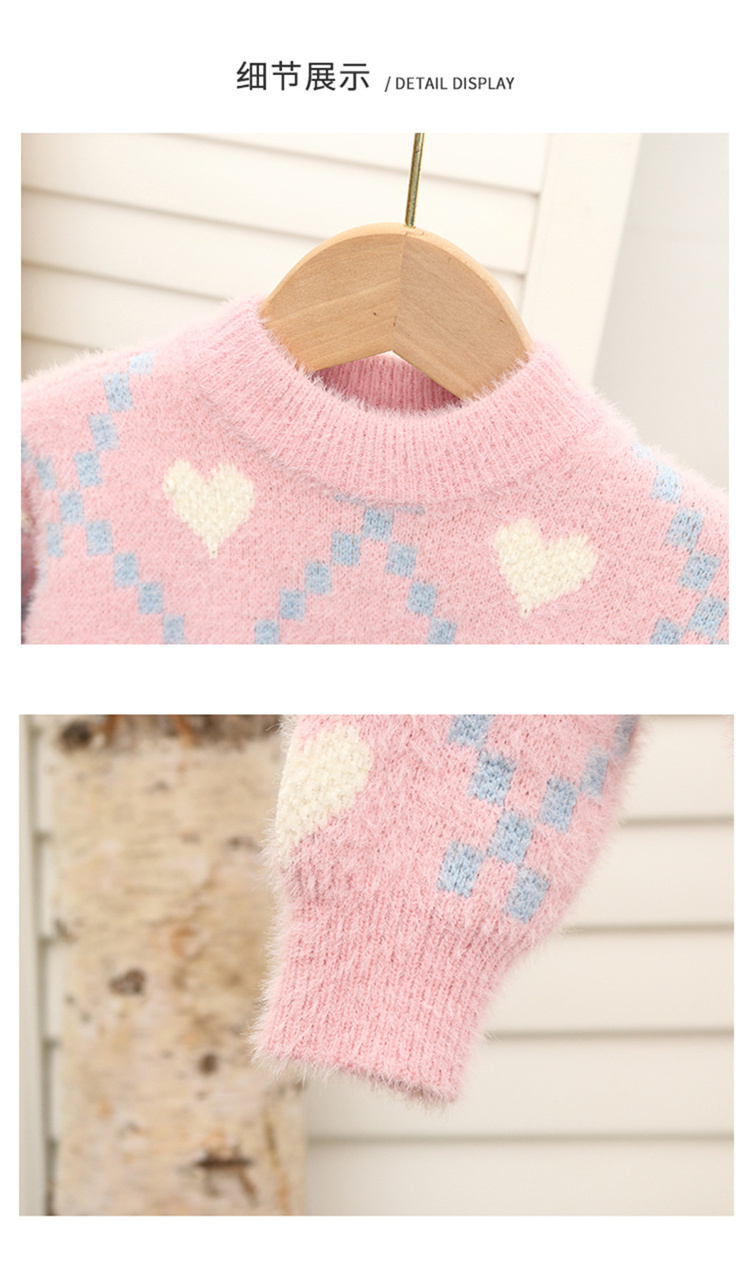 Eselena  Love karierter Kinderpullover