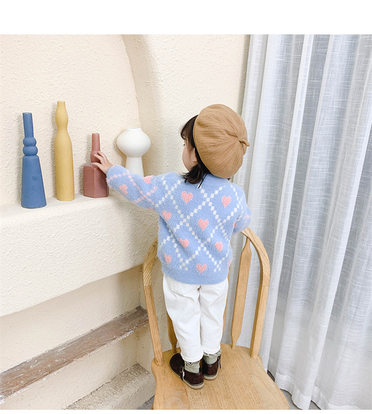 Eselena  Love karierter Kinderpullover