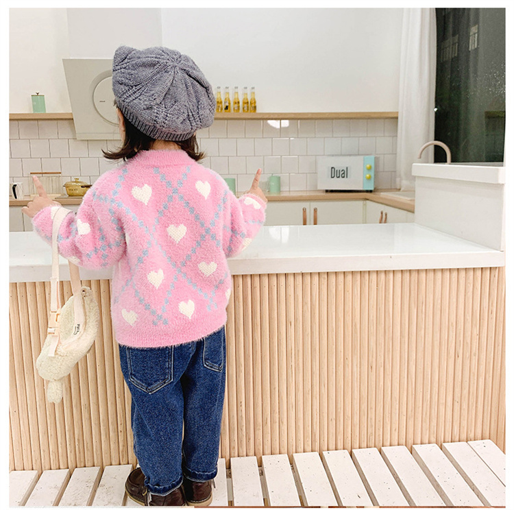 Eselena  Love karierter Kinderpullover