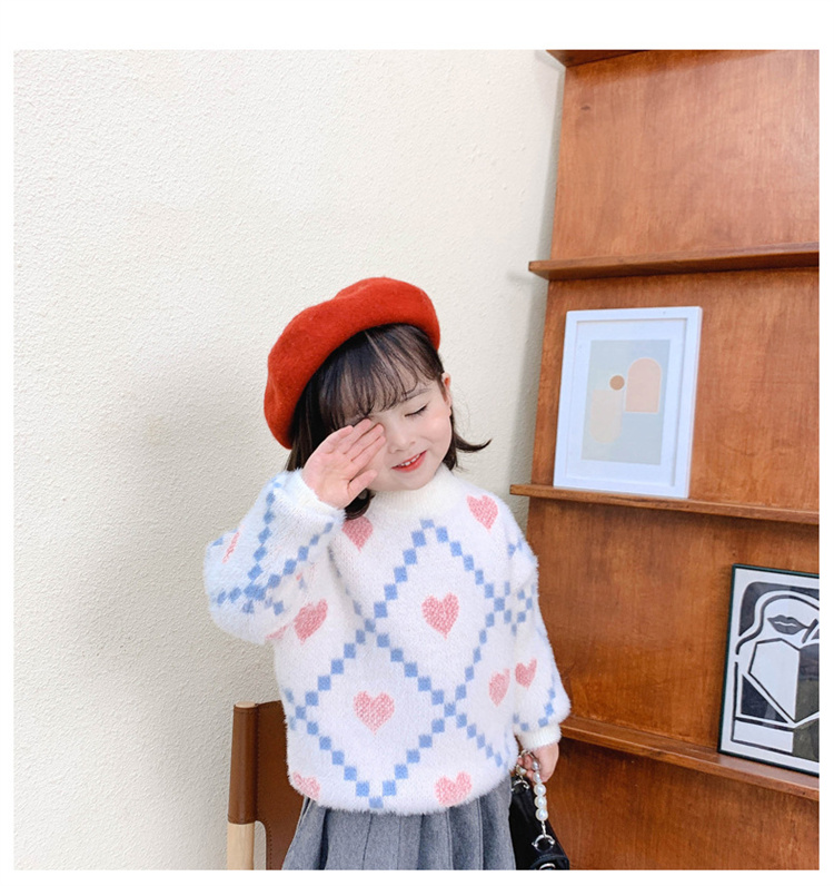 Eselena  Love karierter Kinderpullover
