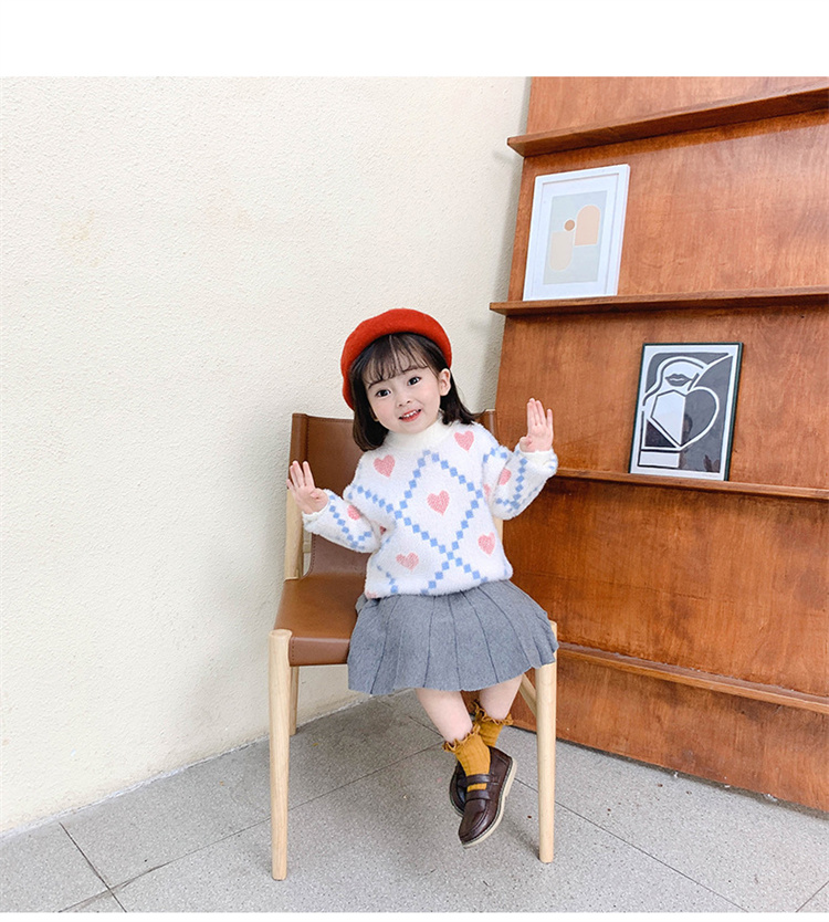 Eselena  Love karierter Kinderpullover