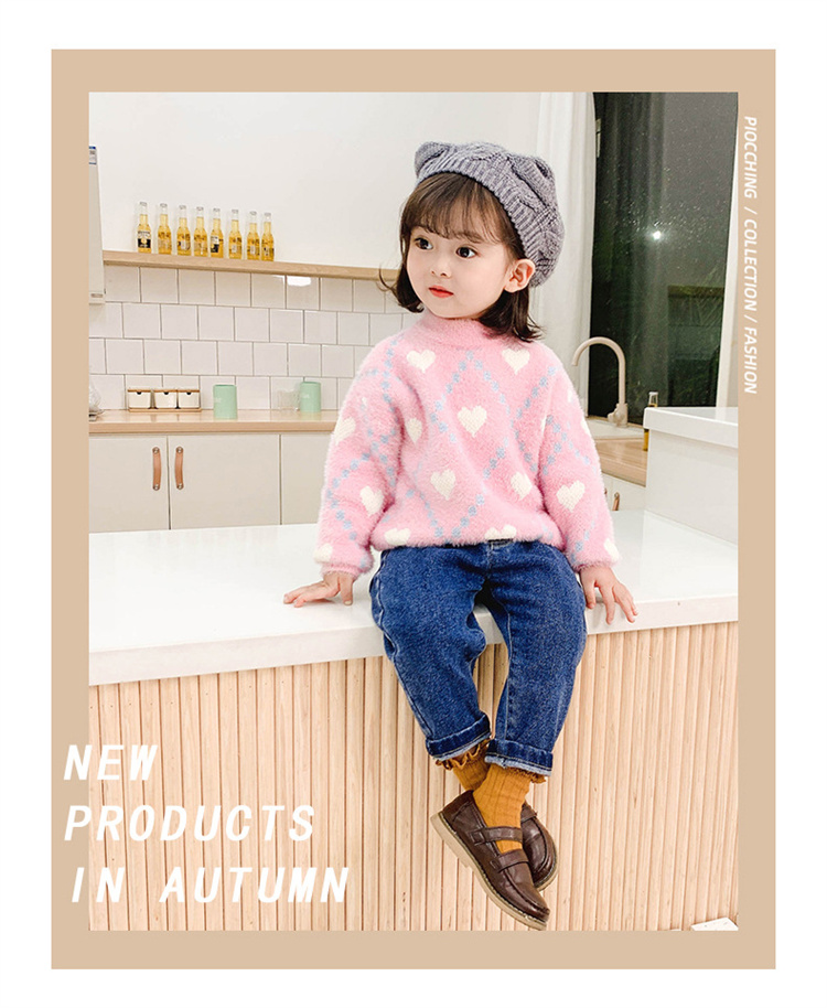 Eselena  Love karierter Kinderpullover