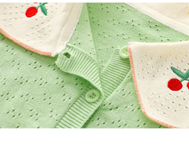 Fanmeng Kinderpullover aus Baumwolle mit Kirschenstickerei
