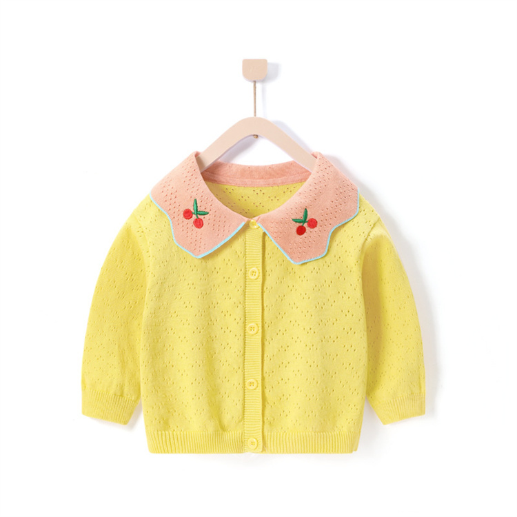 Fanmeng Kinderpullover aus Baumwolle mit Kirschenstickerei