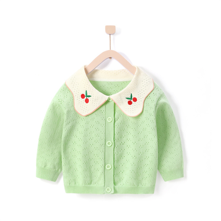 Fanmeng Kinderpullover aus Baumwolle mit Kirschenstickerei