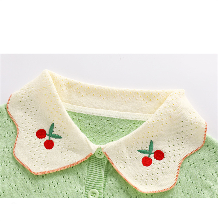 Fanmeng Kinderpullover aus Baumwolle mit Kirschenstickerei