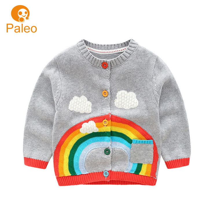 Paleo Baby Regenbogen Strickjacke Pullover