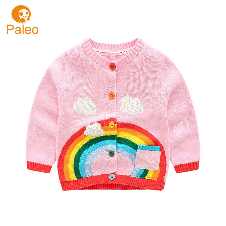 Paleo Baby Regenbogen Strickjacke Pullover