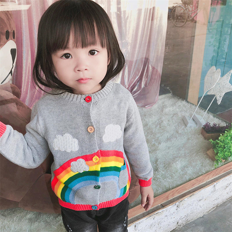 Paleo Baby Regenbogen Strickjacke Pullover