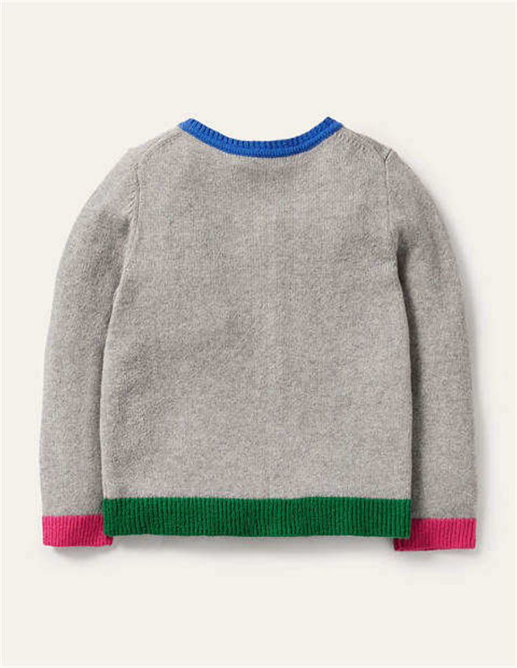 Mosun Graue süße Strickjacke Kinder Pullover