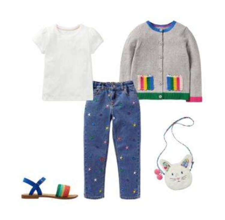 Mosun Graue süße Strickjacke Kinder Pullover