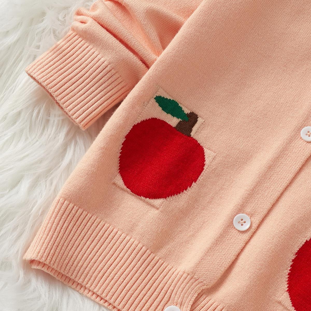 Weiyi Strickpullover für Kinder mit Apple Print