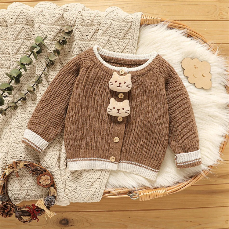 Xinsheng 3D Katze Langarm Stricken Baby Strickjacke Pullover