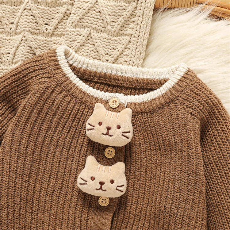 Xinsheng 3D Katze Langarm Stricken Baby Strickjacke Pullover
