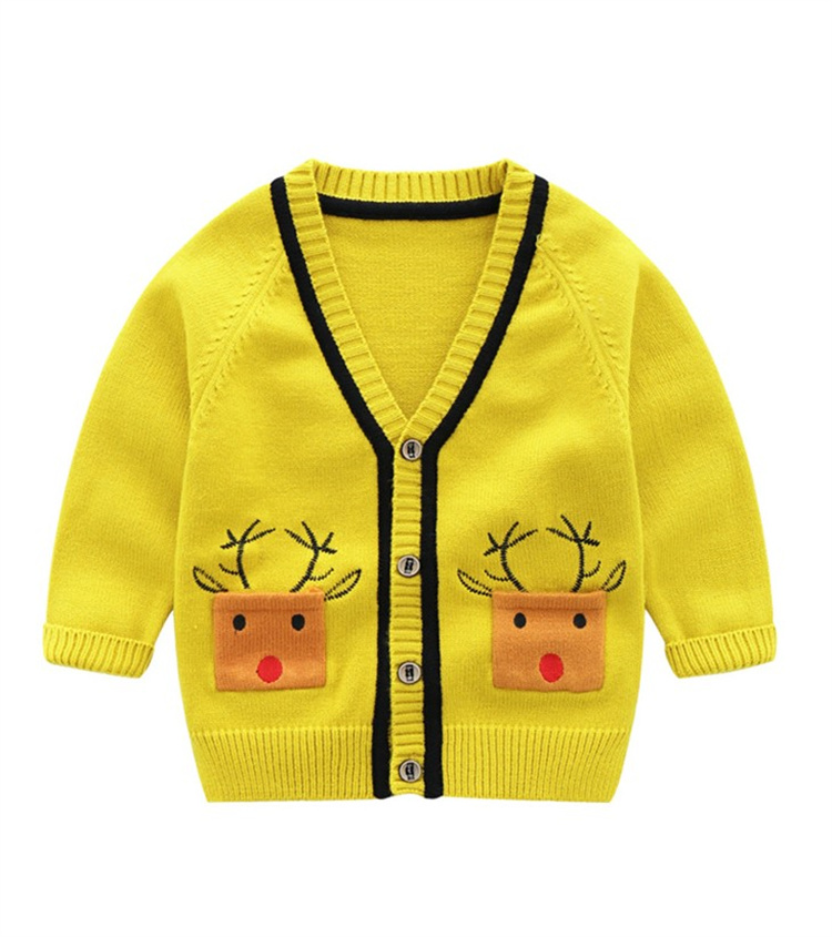 Weiyi Einfarbige Hirsch Strickjacke Baby Pullover