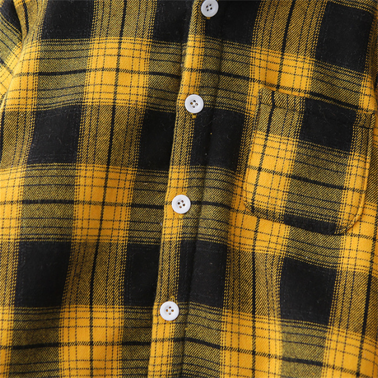 KINSNEY Winter Brushed Jungen Checker Kapuzenhemd