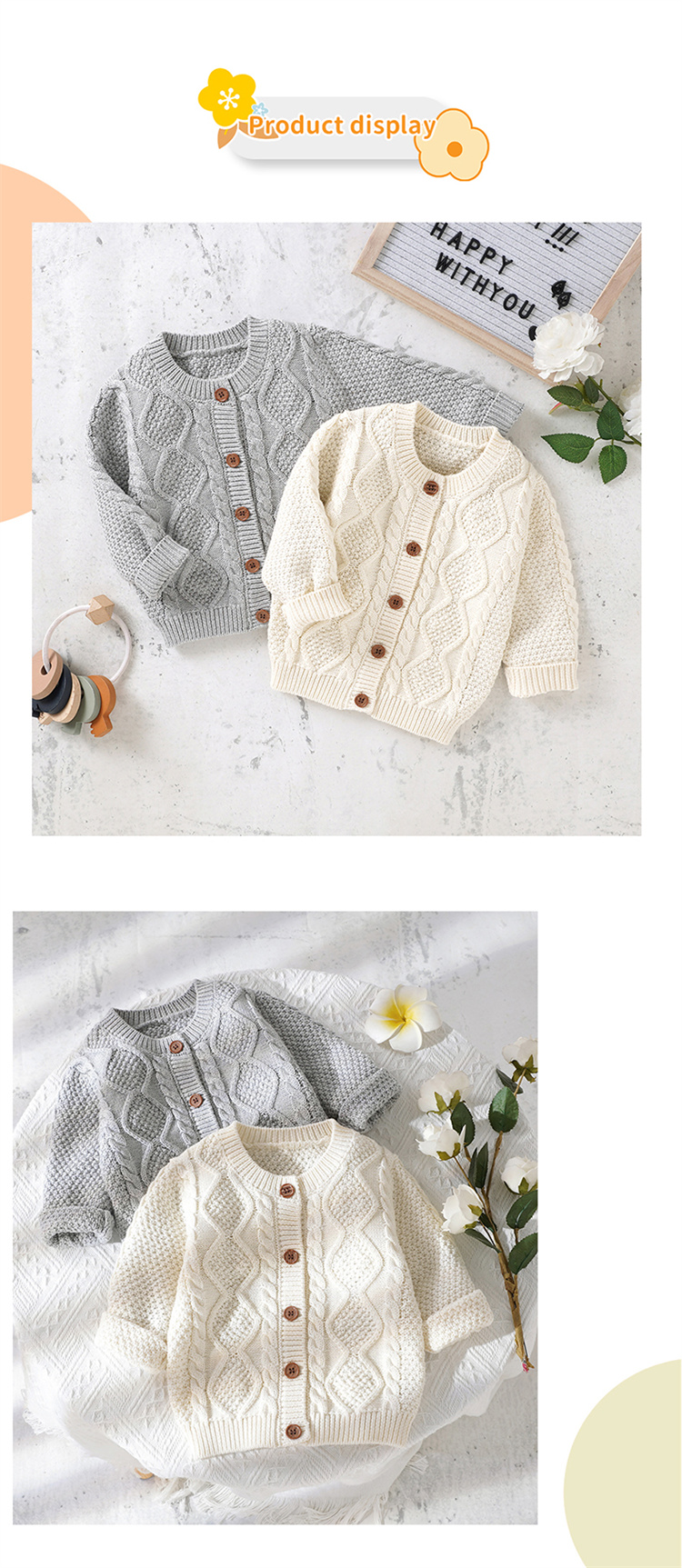 Mimixiong Solide Pullover Baby Strickjacke