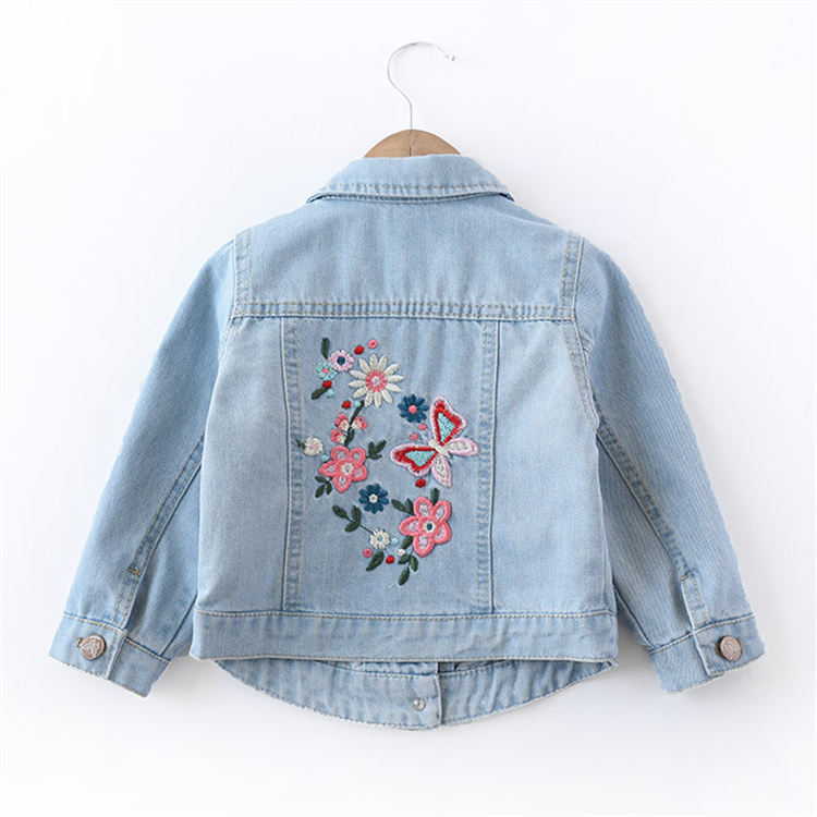 JYS Frühling und Herbst Stickerei Mädchen Denim Mantel