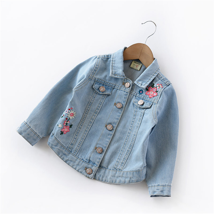 JYS Frühling und Herbst Stickerei Mädchen Denim Mantel