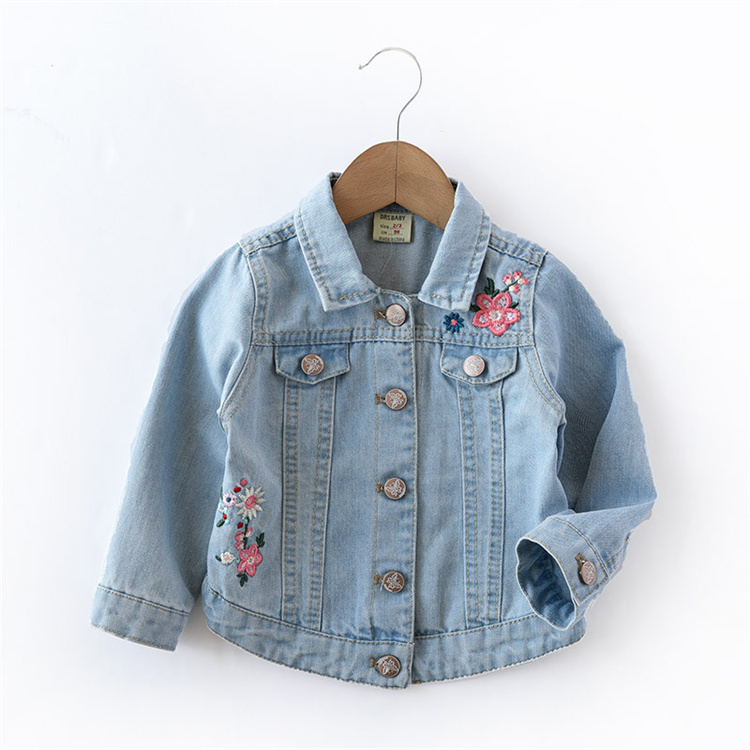 JYS Frühling und Herbst Stickerei Mädchen Denim Mantel