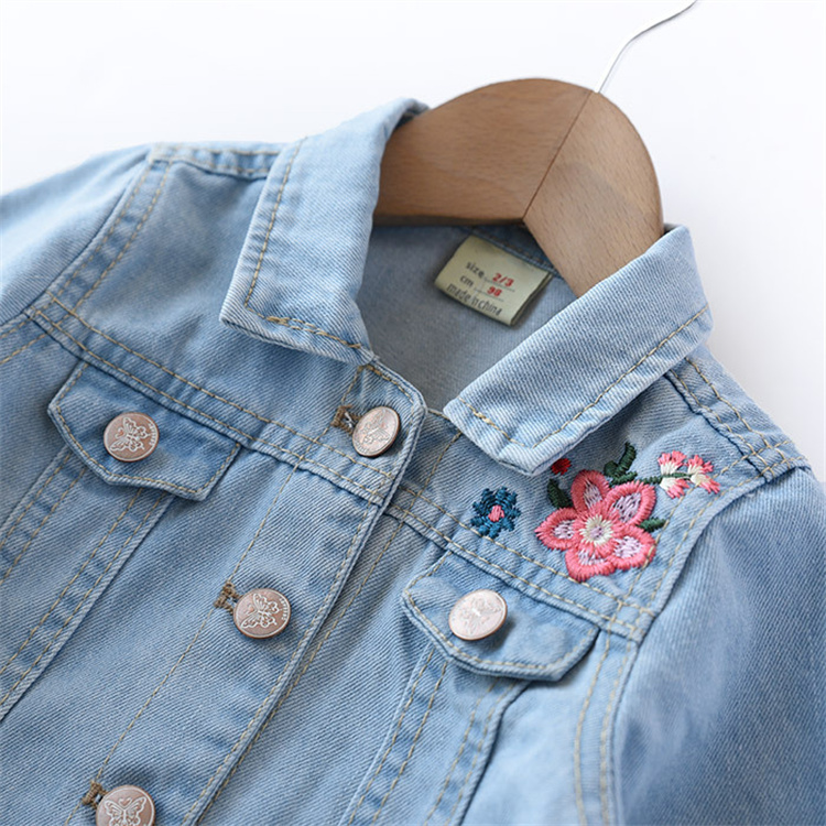JYS Frühling und Herbst Stickerei Mädchen Denim Mantel