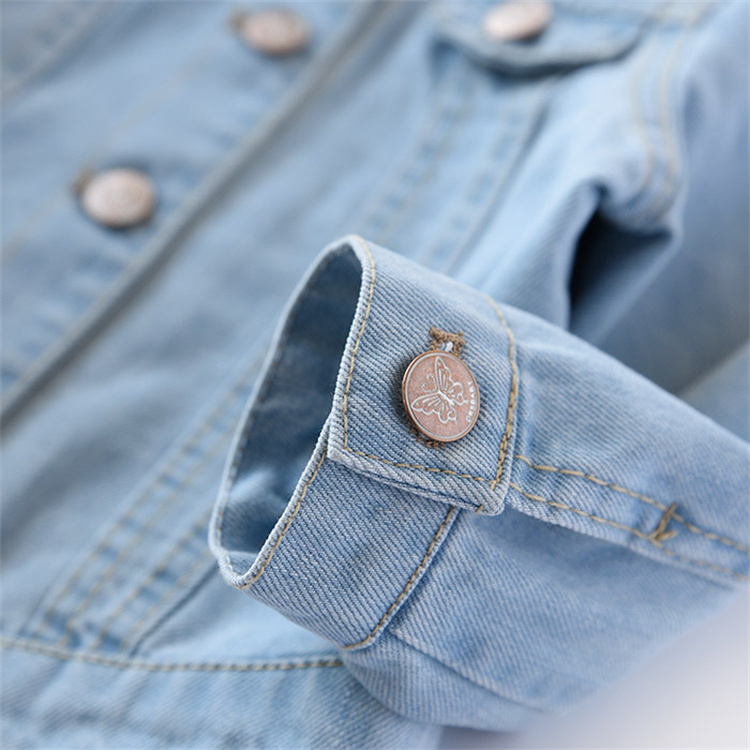JYS Frühling und Herbst Stickerei Mädchen Denim Mantel