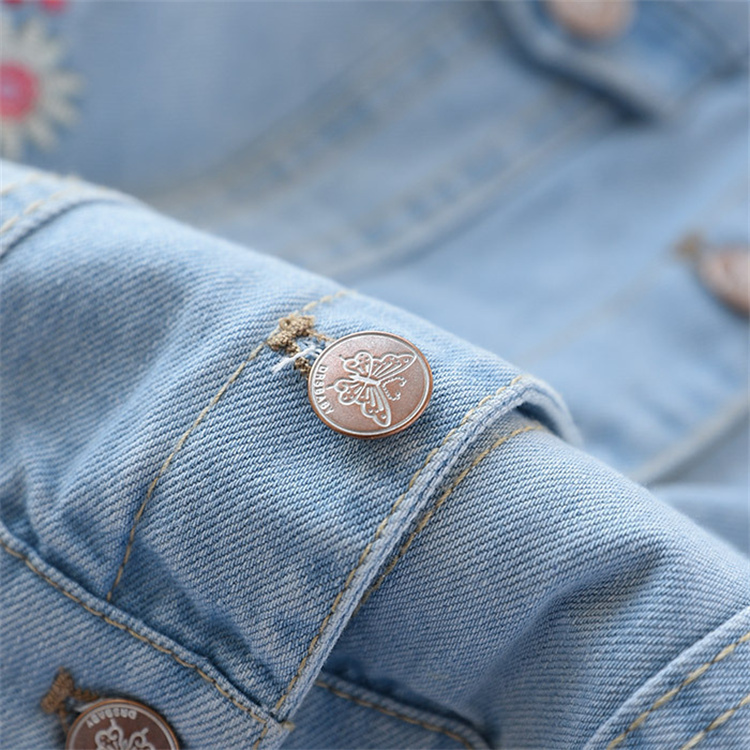 JYS Frühling und Herbst Stickerei Mädchen Denim Mantel
