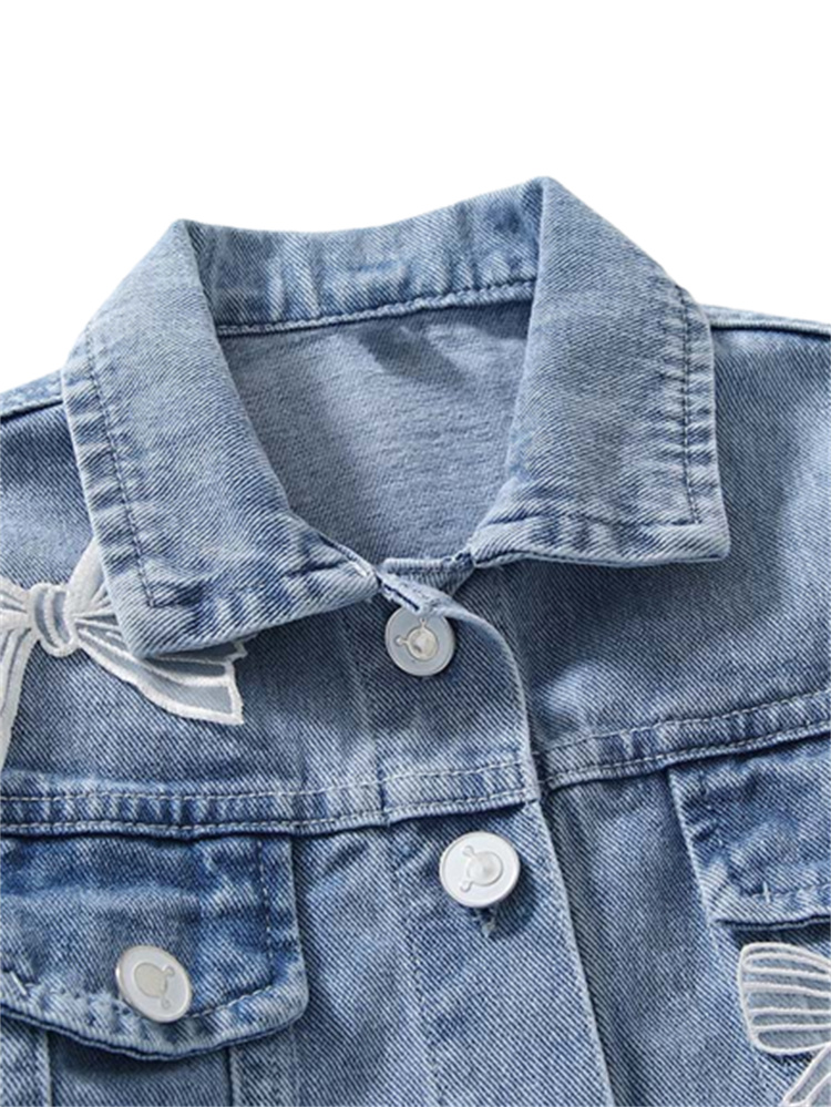 Misswinnie LACE BOW DENIM COAT
