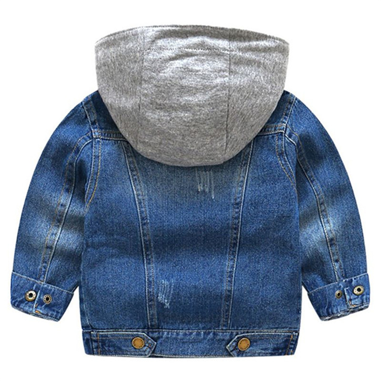 E2woo Koreanischer Jeansmantel für Kinder mit Kapuze