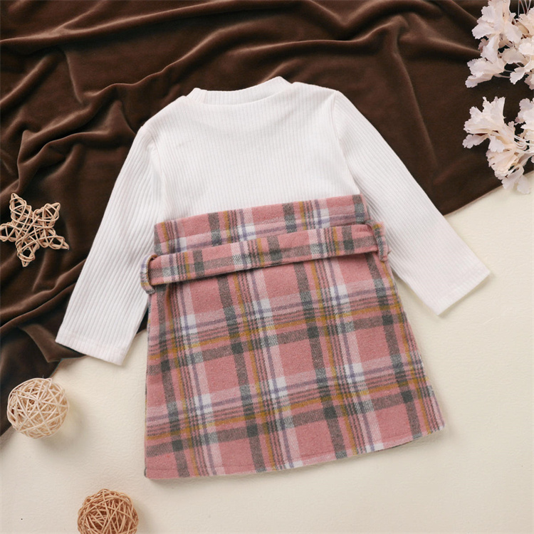 Adorable Langarmiges kariertes Kleid