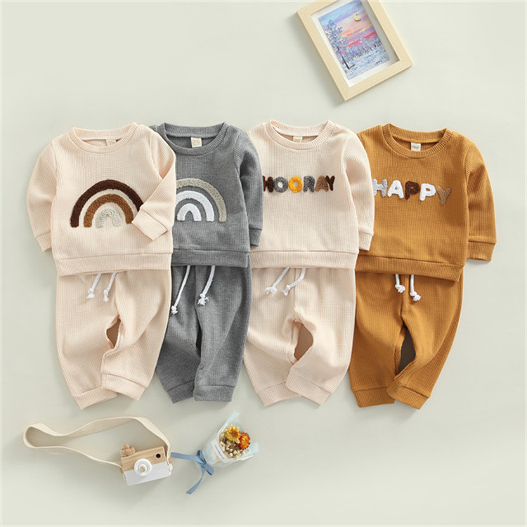 Sue Mia Waffle Rainbow Baby Top Hose Set