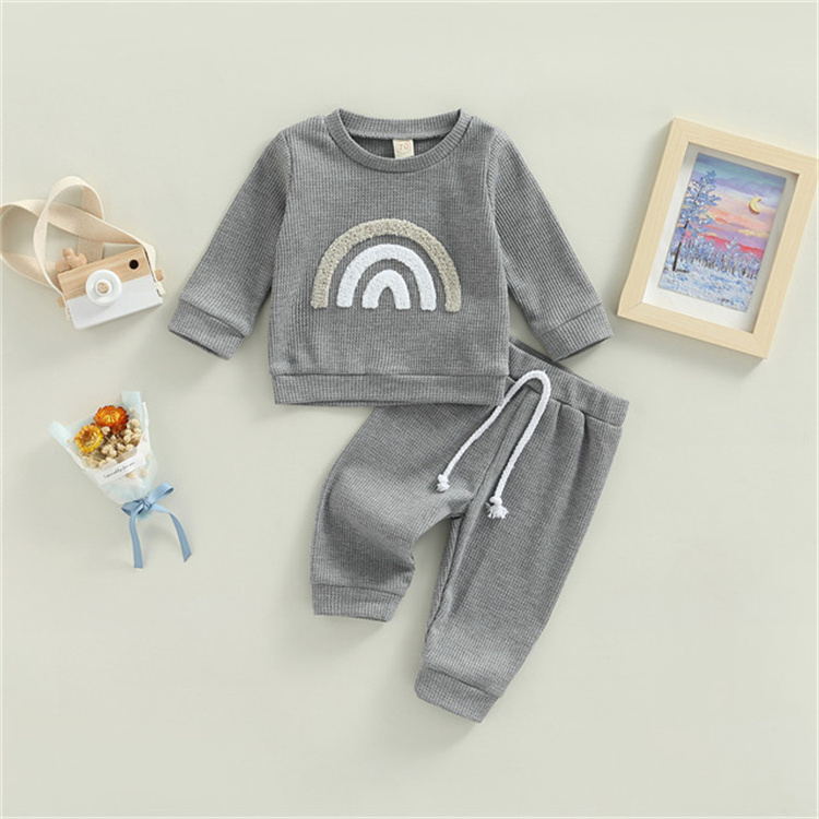 Sue Mia Waffle Rainbow Baby Top Hose Set