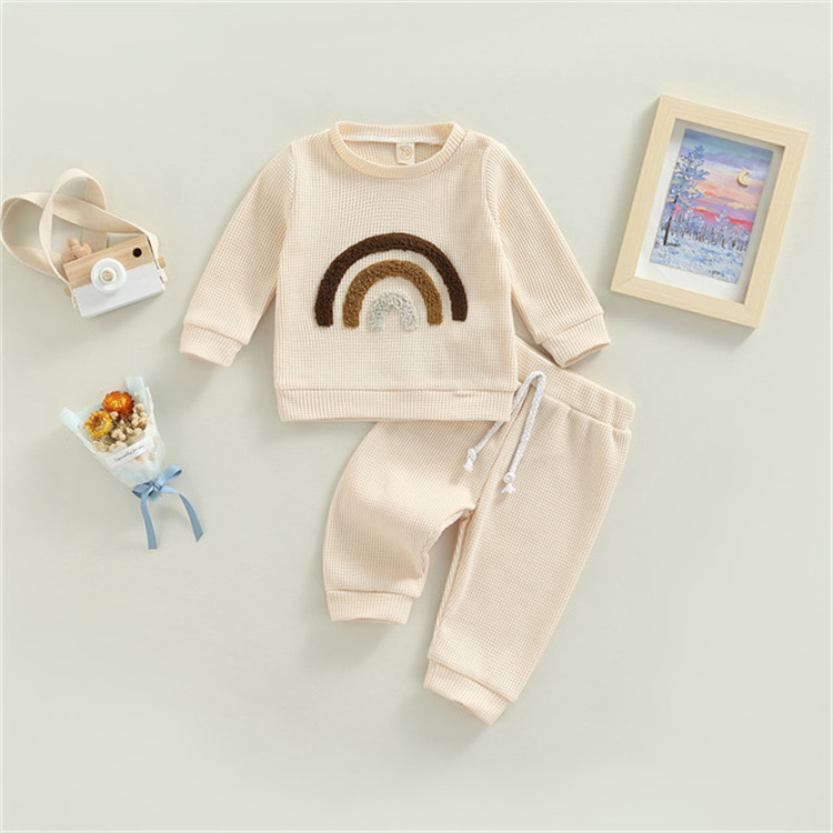 Sue Mia Waffle Rainbow Baby Top Hose Set