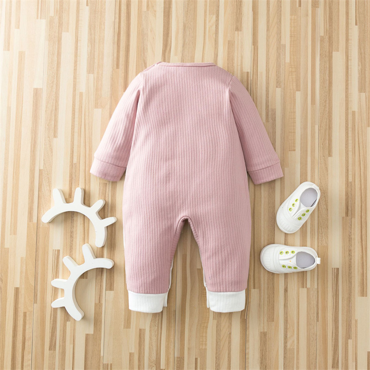 Shellclothing Cartoon Kaninchen Ohr Langarm Baby Einteiler Anzug
