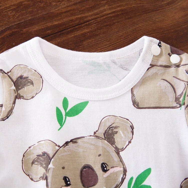 Lenbay Cartoon Koala Langarm Baby Jumpsuit
