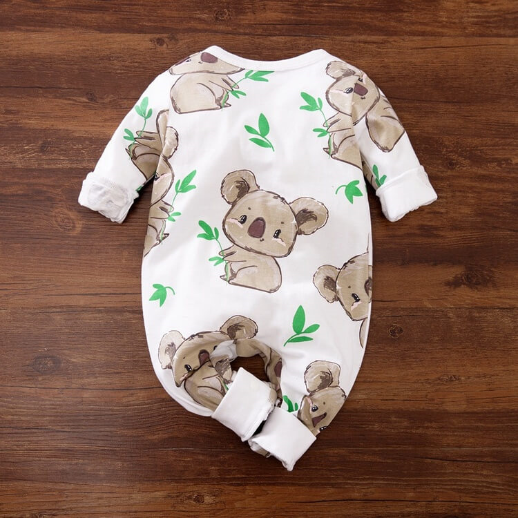 Lenbay Cartoon Koala Langarm Baby Jumpsuit