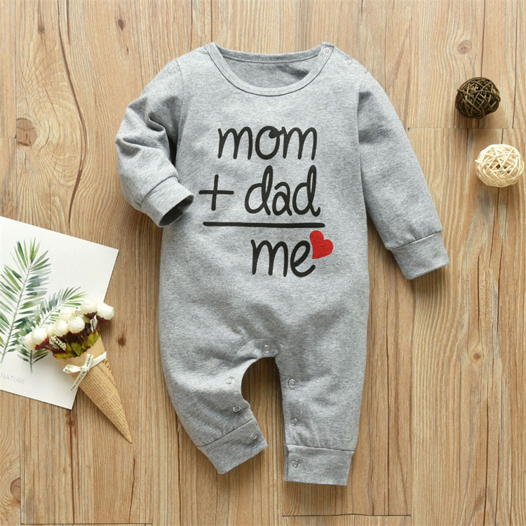 Chancheng Baby Langarm Jumpsuit aus Baumwolle mit Buchstaben bedruckt