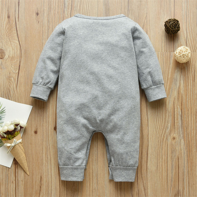 Chancheng Baby Langarm Jumpsuit aus Baumwolle mit Buchstaben bedruckt