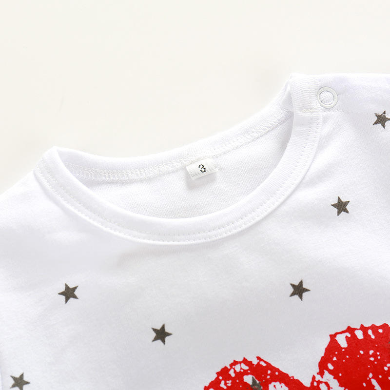 RUNDUO Streifen Buchstaben Cute Langarm Baby Bodysuit