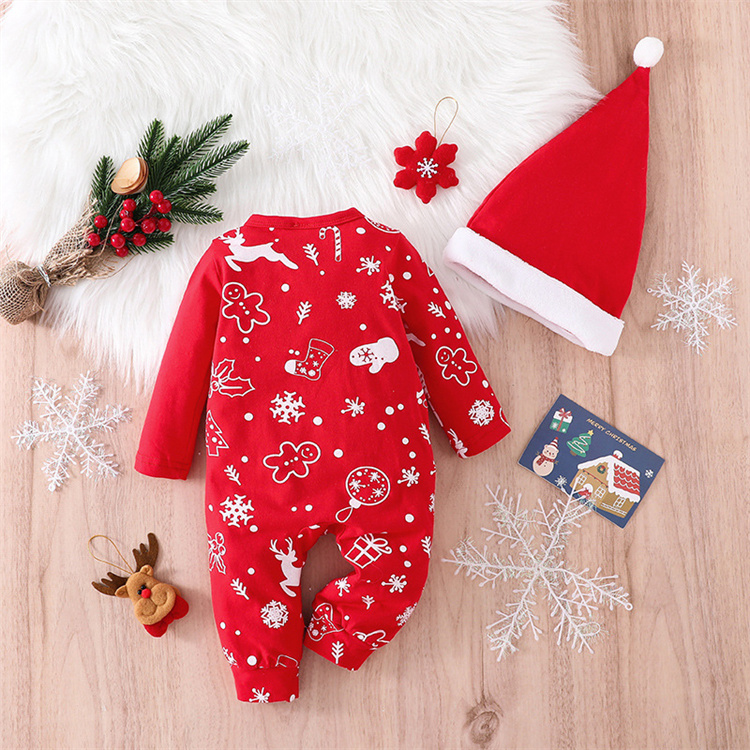 Xiaowei Weihnachten Elch Langarm Baby Bodysuit
