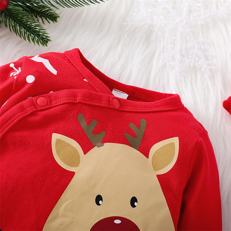 Xiaowei Weihnachten Elch Langarm Baby Bodysuit