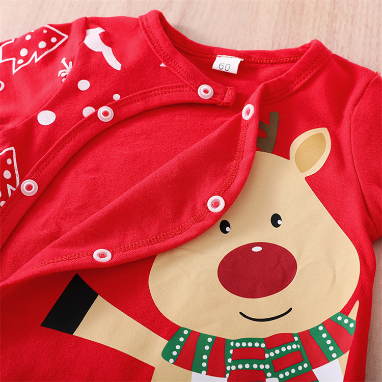 Xiaowei Weihnachten Elch Langarm Baby Bodysuit