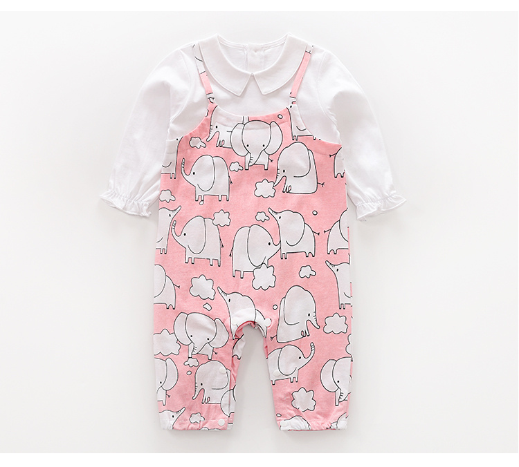 YIERYING Rosa Elefant Langarm Body